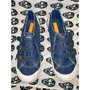 Rocket Dog slip on denim buckle sneakers